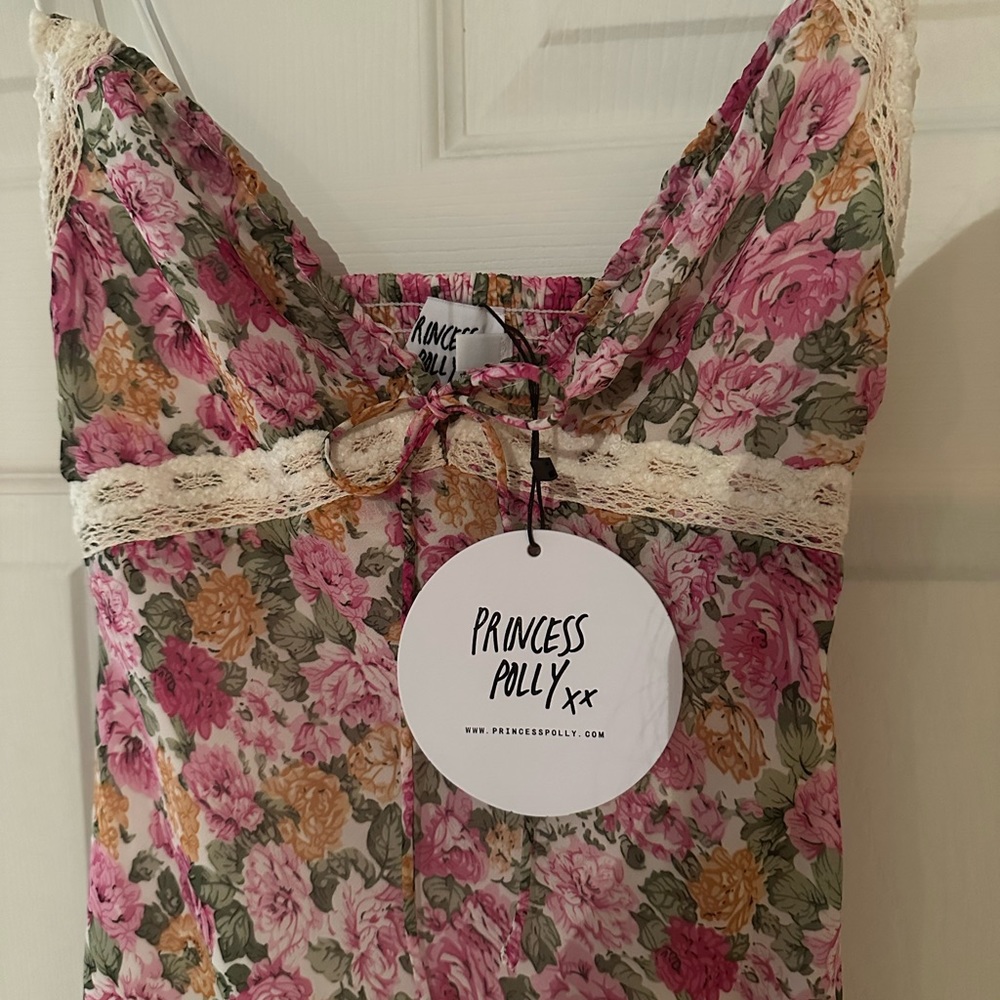 Princess Polly NWT pink floral maxi dress